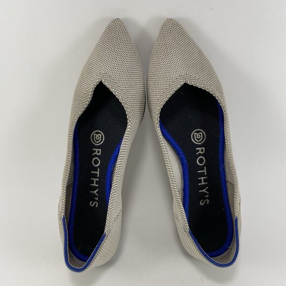 Rothy’s The Point Pointed Toe Flats Womens Size 5.5 Birdsye Flax Gray Rothys - Picture 5 of 9